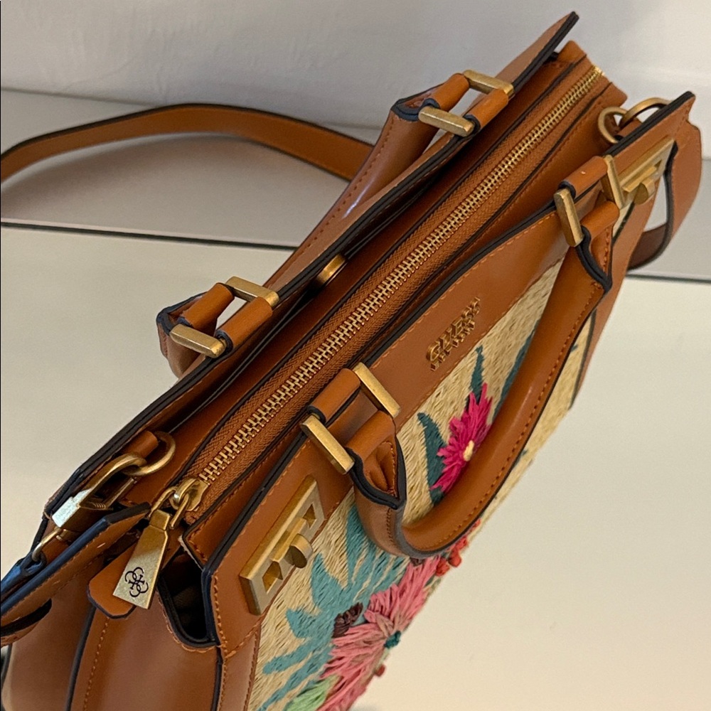 GUESS Katey Luxury Embroidered Medium Satchel Crossbody - Picture 11 of 16